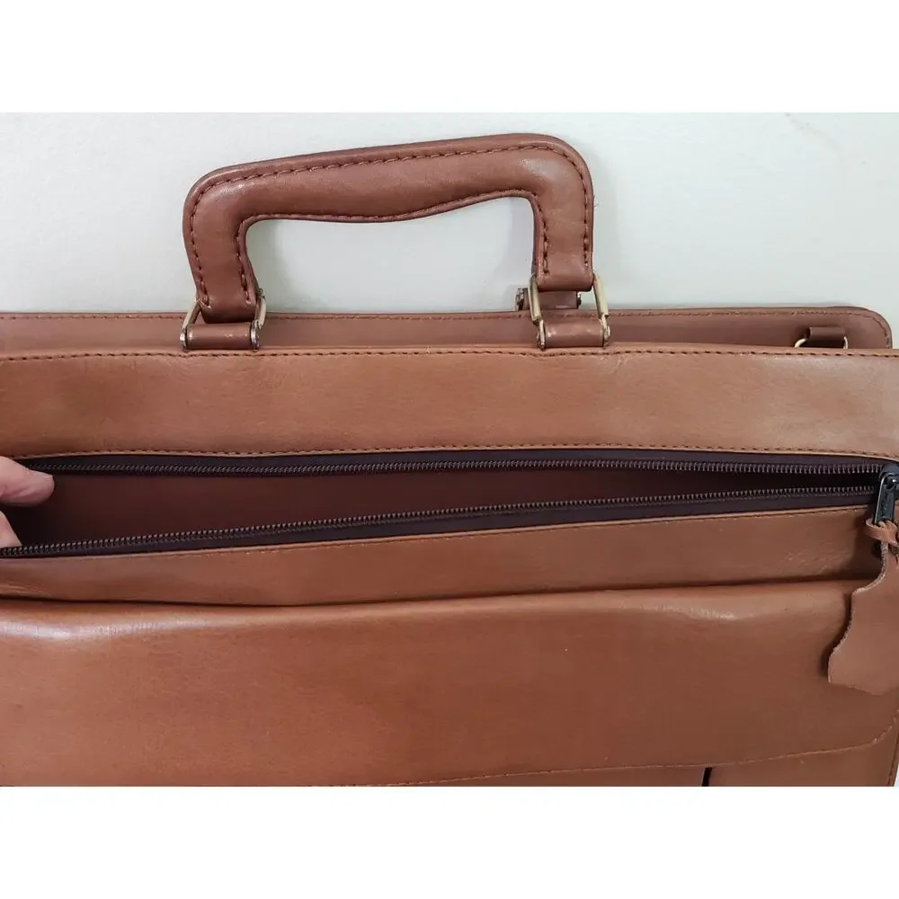 Jugar Genuine Leather Messenger Shoulder Briefcase Men's Laptop Travel Brown